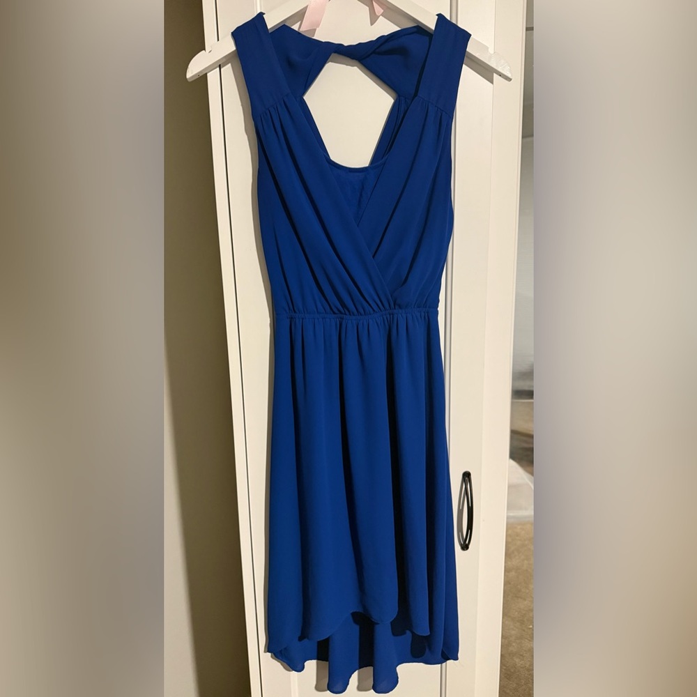 Express Royal Blue V-Neck Top